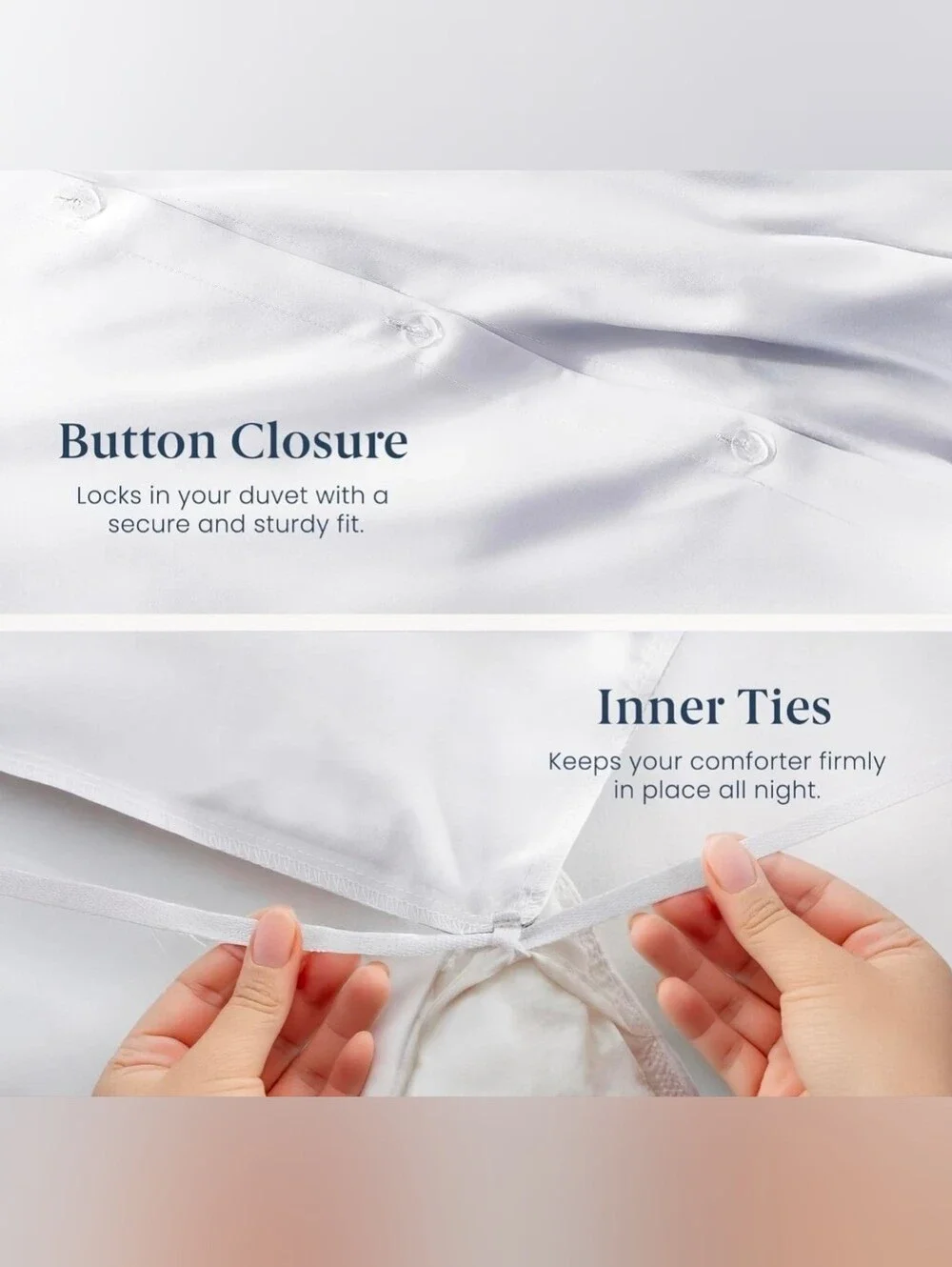 Ella Jayne Duvet Cover (3 Pcs), 100% Cotton Percale, Full/Queen, White/Black